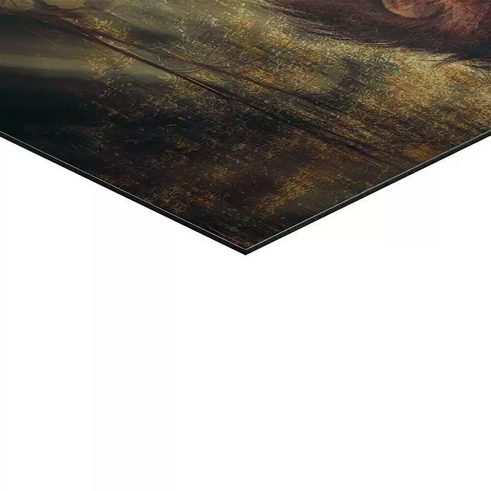 Reinders Decopanel - Think Big, B x H: 60 x 90 cm - Angewinkelte, dunkle, strukturierte Platte mit schwarzem Rand.