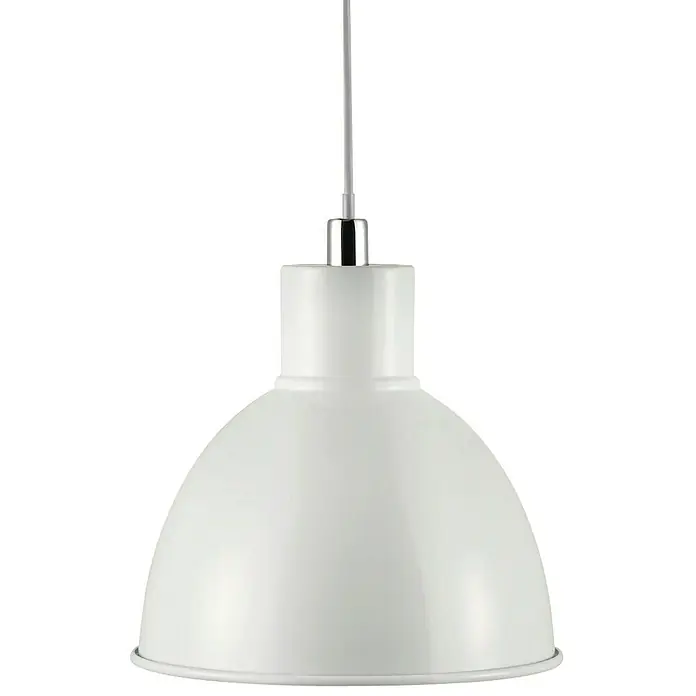Nordlux Lámpara colgante redonda Pop - 60 W, Ø x Al: 21,5 x 23 cm, Blanco, E27 - Lámpara colgante blanca con un diseño minimalista. Es ideal para salas de estar y comedores para crear una iluminación brillante y elegante.