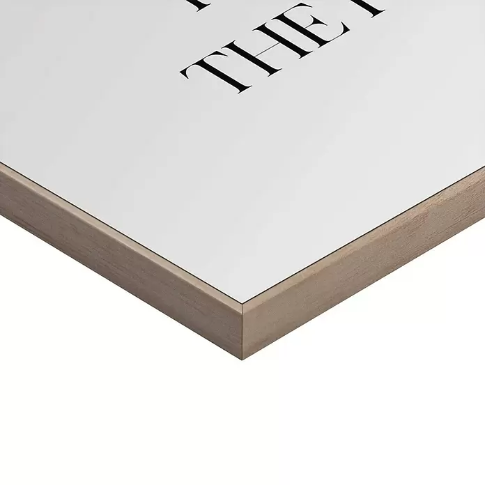 Reinders Bild Slim Frame Wood - Mindset, B x H: 30 x 40 cm - Heller Holzrahmen mit weißem Kunstdruck, der teilweise schwarzen Text „THE“ zeigt.