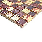 Mosaikfliese Quadrat XAM 67 (30 x 30 cm, Gold/Rot)