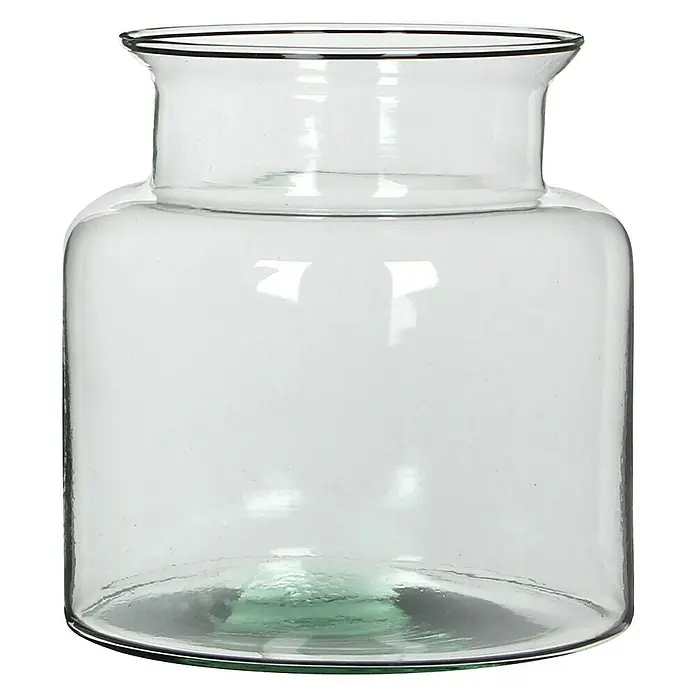 Jarrón Mathew - Ø x Al: 19 x 18 cm, Vidrio, Transparente - Elegante jarrón de vidrio con un diseño elegante, perfecto para arreglos florales o como un elemento decorativo en cualquier espacio habitable. Estética atemporal.