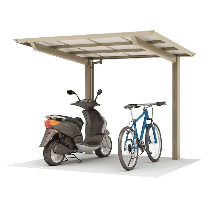 Ximax Smart Port Carport Typ 60 - Außenmaß inkl. Dachüberstand (B x T): 2,1 x 2,53 m, Bikeport - Überdachter Abstellplatz für ein Moped und ein Fahrrad, schützt die Fahrzeuge vor Witterungseinflüssen und bietet eine praktische Unterstellmöglichkeit.