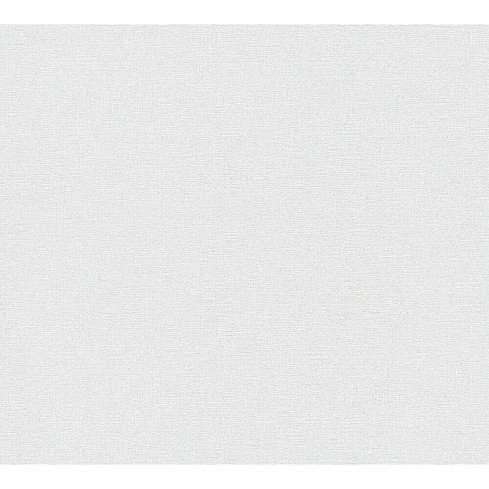 A.S. Création Flavour Vliestapete II - Grau, Uni, 10,05 x 0,53 m - Detailaufnahme einer weißen strukturierten Tapete, die eine feine und gleichmäßige Textur für ein ruhiges und elegantes Ambiente bietet.