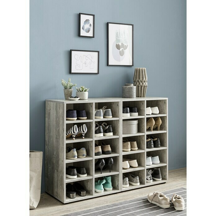 Wilmes SchuhregalL x B x H: 55,5 x 37 x 83,5 cm, Beton, Anzahl Fächer: 10 Stk. Mood Shot