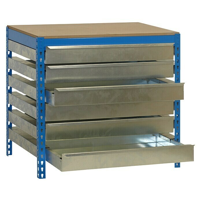 Simonrack Simonwork Banco de trabajo BT5 Box (L x Al: 61 x 84,2 cm, Ancho: 91 cm, Capacidad de carga: 600 kg, Azul)