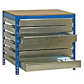 Simonrack Simonwork Banco de trabajo BT5 Box (L x Al: 61 x 84,2 cm, Ancho: 91 cm, Capacidad de carga: 600 kg, Azul)