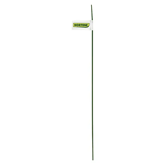 Nortene Tutor de bambú Plast - Largo: 120 cm - Un tutor para plantas verde Nortene con etiqueta blanca, ideal para apoyar las plantas en el jardín. Robusto y resistente a la intemperie.