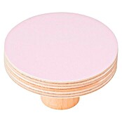 Nesu Pomo para muebles Círculo rosa (Ø x Al: 80 x 27 mm, Madera, Barnizado)