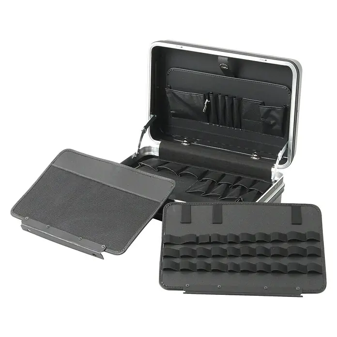 Hepco & Becker Werkzeugkoffer Classic 5122 - L x B: 370 x 490 mm, Höhe: 200 mm, ABS Pro - Ein offener Kosmetikkoffer mit Fächern und Taschen zur Aufbewahrung von Make-up-Artikeln und Werkzeugen. Ideal für Reisen oder den Heimgebrauch.