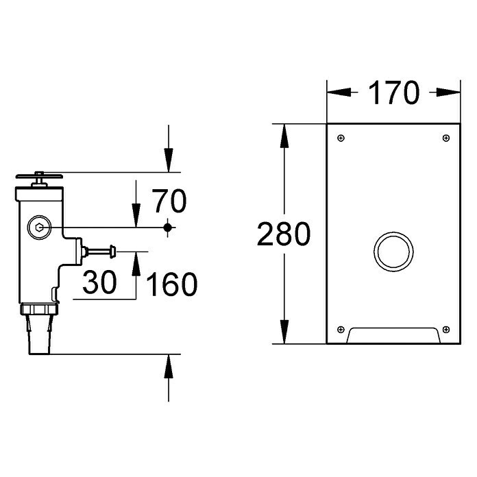 Grohe WC-Druckspüler AT (¾″, Mit Edelstahl-Abdeckplatte)