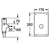 Grohe WC-Druckspüler AT (¾″, Mit Edelstahl-Abdeckplatte)