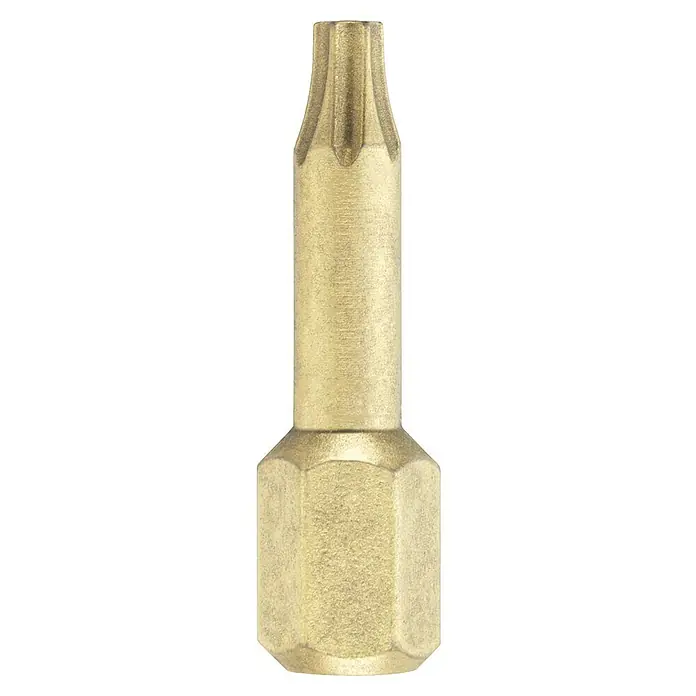 Connex Punta COXT973471 - TX 15, 25 mm - Primer plano de un destornillador Torx dorado con mango hexagonal, ideal para trabajos de atornillado precisos y aplicaciones profesionales.