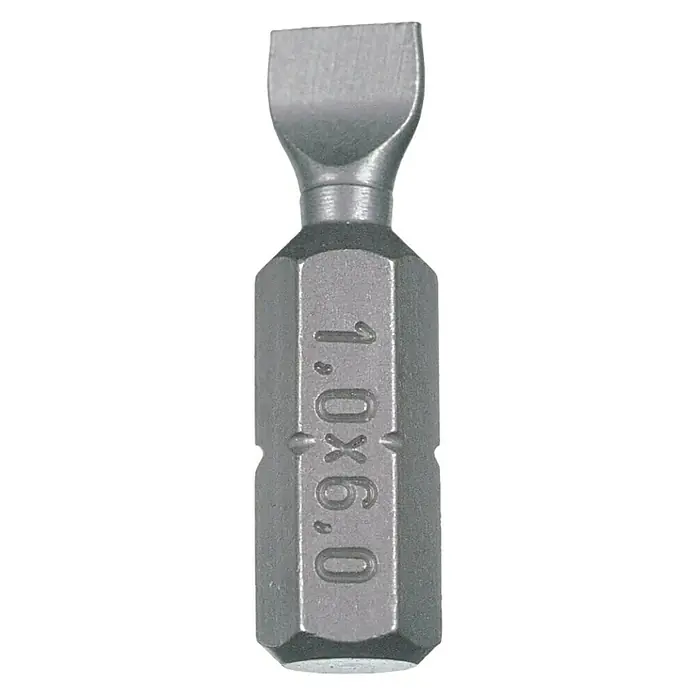 Connex Punta COXT973085 - SL 0,8 x 4,5/1 x 5,5, 25 mm - Una punta de destornillador plana metálica. Es hexagonal y tiene la marca 1.0x6.0.