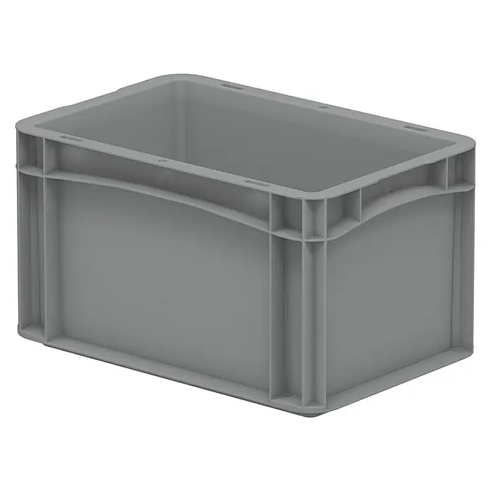 Surplus Systems Eurobox - L x B x H: 30 x 20 x 17 cm, Kunststoff, Grau - Graue Kunststoffbox mit verstärkten Kanten, ideal für Lagerung und Transport von Artikeln. Vielseitige und robuste Stapelbox.