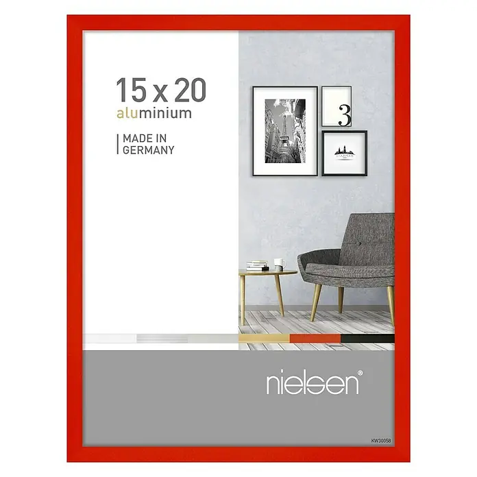 Nielsen Alurahmen Pixel - 15 x 20 cm, Tornadorot - Roter Nielsen Aluminium Bilderrahmen 15x20 cm. Ideal zum stilvollen Präsentieren von Fotos und Kunstdrucken in Ihrem Zuhause oder Büro.