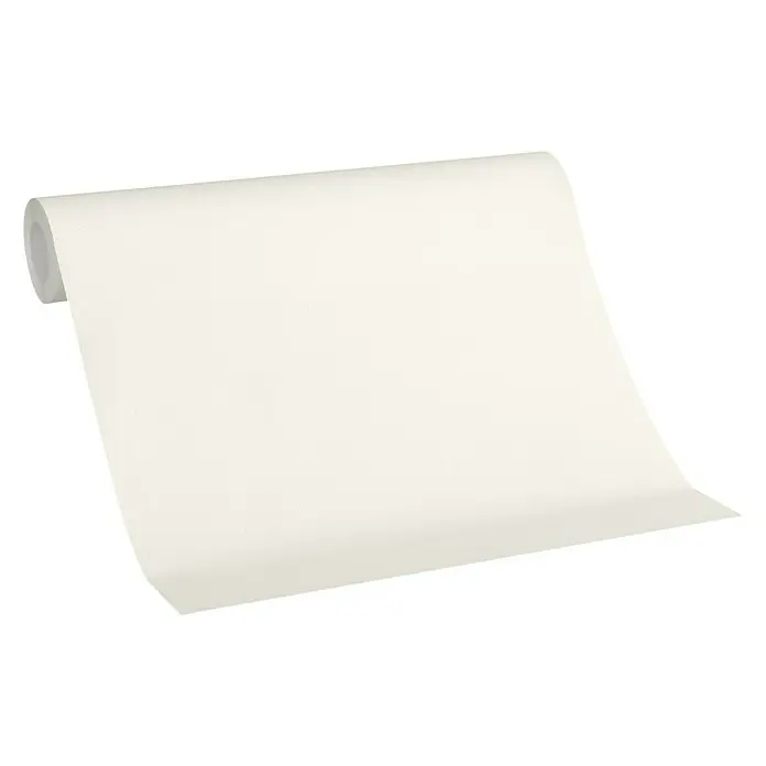 A.S. Création Hygge Vliestapete II - Weiß, Uni, 10,05 x 0,53 m - Bild einer weißen Papierrolle mit Textur. Ideal für Präsentationen, Bastelarbeiten oder als Hintergrund für Produktfotos.