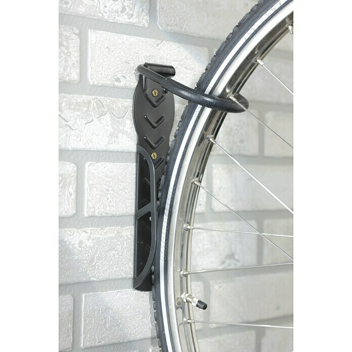 Mottez Gancho de pared para bicicletas B865V (Apto para: 1 bicicleta, Negro)
