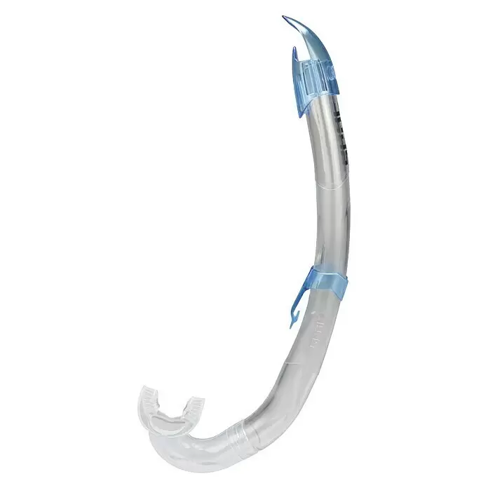 Seac Sub Tubo de buceo Flash - Apto para: Adultos y niños, Turquesa, Plástico - Esnórquel transparente con detalles azul claro, tubo curvo, boquilla y clip de sujeción.