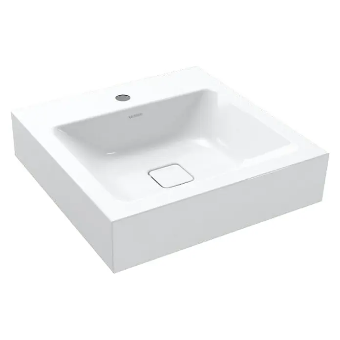 Kaldewei Waschtisch Cono - 50 x 50 cm, Mit schmutzabweisender Glasur, Hahnloch: Mitte, Ohne Überlauf, Weiß - Elegantes, quadratisches Waschbecken in Weiß. Das moderne Design besticht durch klare Linien und hochwertige Verarbeitung.