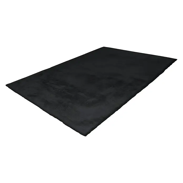 Kayoom Hochflorteppich Rabbit - Anthrazit, 280 x 180 cm, 100 % Polyester - Dunkler Teppich mit weicher Textur, ideal für Wohnräume. Schlichtes Design für moderne Interieurs.