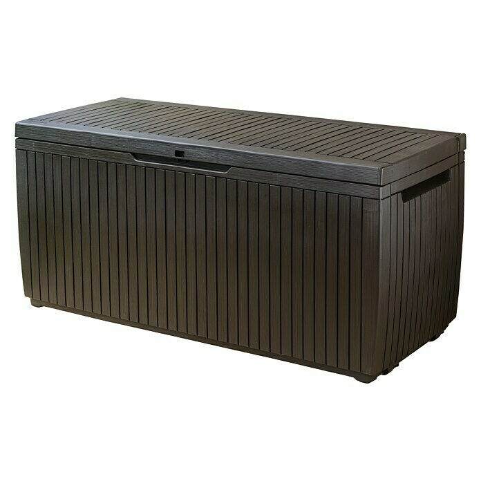 Keter Garten-Aufbewahrungsbox SpringwoodL x B x H: 123 x 53,5 x 57 cm, Kunststoff, Espresso-Braun Front View