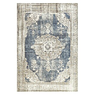 Kayoom Kurzflorteppich Vintage (Creme/Blau, 230 x 160 cm, 100 % Polyacryl)