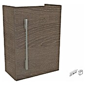 Camargue Stella Mini Waschtischunterschrank (22,5 x 44 x 60 cm, Mit Beleuchtung, Eiche Maron, Matt)