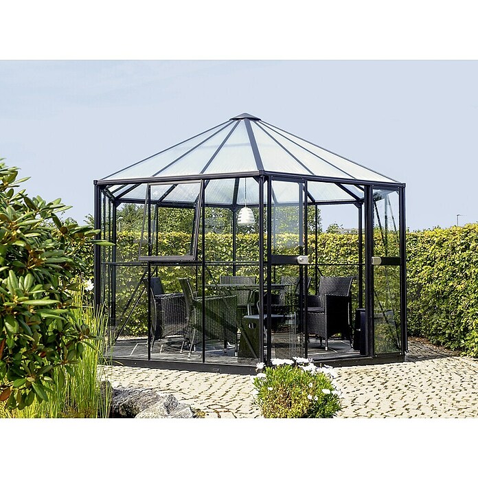Vitavia Anzuchthaus (3,83 x 3,36 x 2,78 m, Anthrazit/Schwarz)
