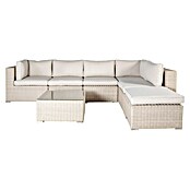Kactus republic Conjunto de muebles Turín (7 pzs., Acero/Ratán sintético, Perla) | BAUHAUS
