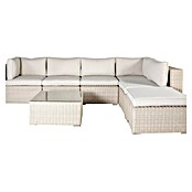 Kactus republic Conjunto de muebles Turín (7 pzs., Acero/Ratán sintético, Perla) | BAUHAUS