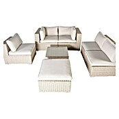 Kactus republic Conjunto de muebles Turín (7 pzs., Acero/Ratán sintético, Perla) | BAUHAUS