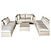Kactus republic Conjunto de muebles Turín (7 pzs., Acero/Ratán sintético, Perla) | BAUHAUS