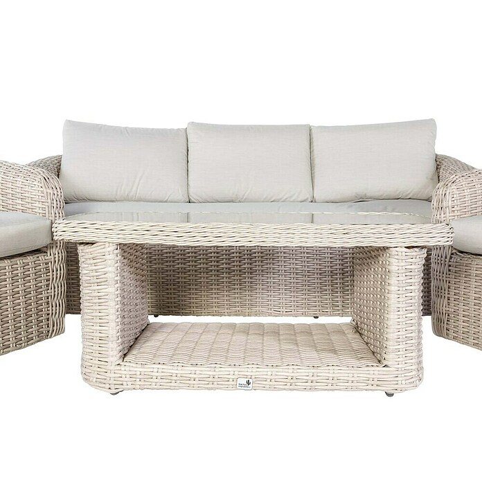 Kactus republic Conjunto de muebles Morea (4 pzs., Aluminio/Ratán sintético, Perla) | BAUHAUS