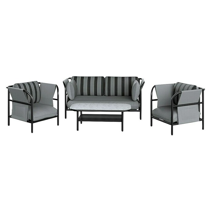 Kactus republic Conjunto de muebles Montecarlo (4 pzs., Aluminio, Gris) | BAUHAUS