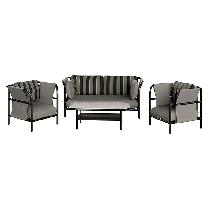 Kactus republic Conjunto de muebles Montecarlo (4 pzs., Aluminio, Gris) | BAUHAUS