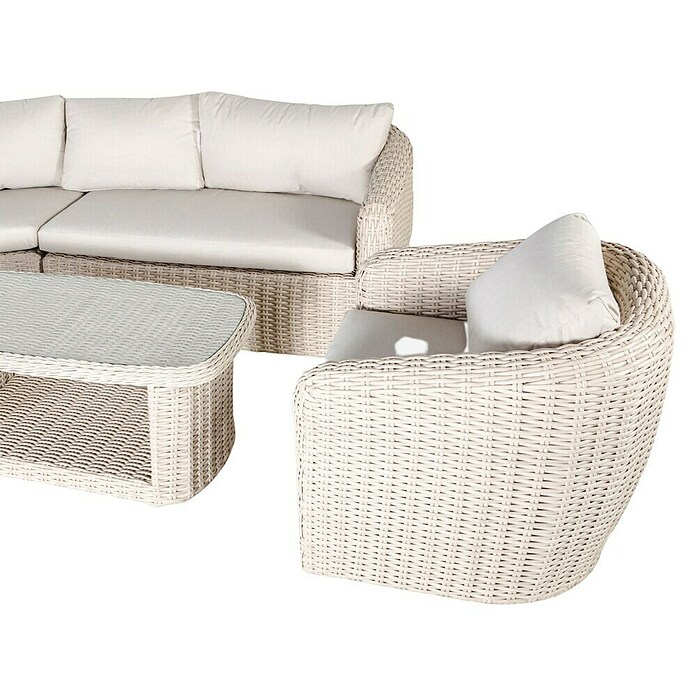 Kactus republic Conjunto de muebles Morea (5 pzs., Aluminio/Ratán sintético, Perla) | BAUHAUS