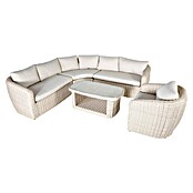 Kactus republic Conjunto de muebles Morea (5 pzs., Aluminio/Ratán sintético, Perla) | BAUHAUS
