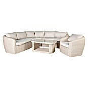 Kactus republic Conjunto de muebles Morea (5 pzs., Aluminio/Ratán sintético, Perla) | BAUHAUS