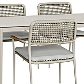 Kactus republic Conjunto de muebles Morea (7 pzs., Aluminio/Cuerda, Perla) | BAUHAUS