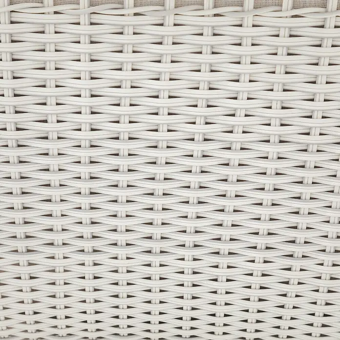 Kactus republic Conjunto de muebles Onix - 4 pzs., Aluminio/Ratán sintético, Blanco - Primer plano de tejido de ratán blanco, mostrando una textura atractiva, ideal para muebles de jardín y decoración.