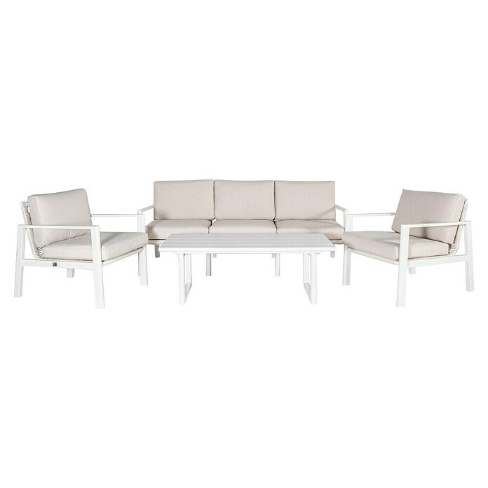 Kactus republic Conjunto de muebles Onix (4 pzs., Aluminio/Ratán sintético, Blanco) | BAUHAUS