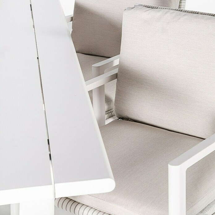 Kactus republic Conjunto de muebles Onix (7 pzs., Aluminio/Ratán sintético, Blanco) | BAUHAUS