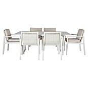 Kactus republic Conjunto de muebles Onix (7 pzs., Aluminio/Ratán sintético, Blanco) | BAUHAUS