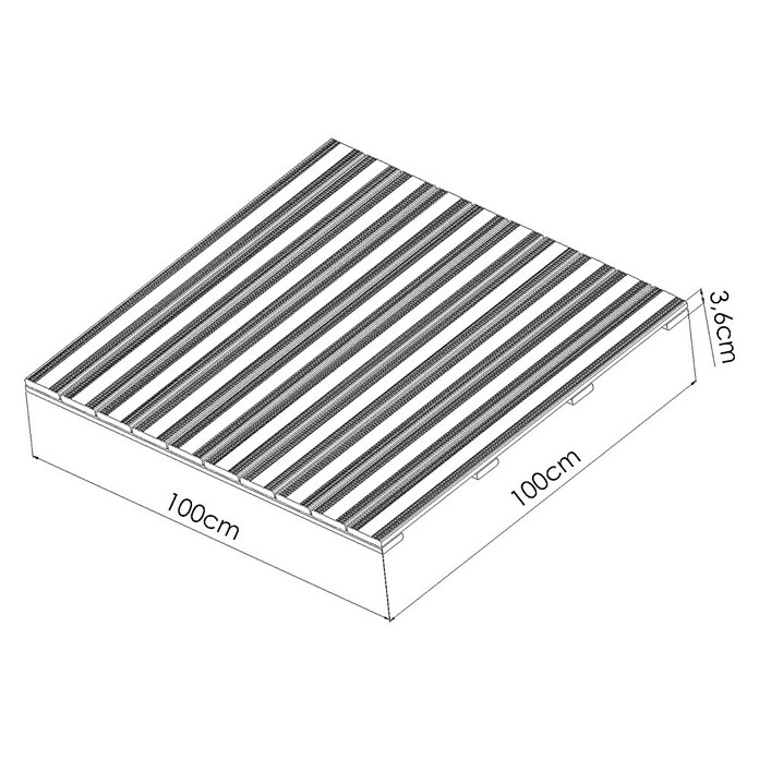 Loseta de madera Bolenia (Pino, 100 x 100 x 3,6 cm, 1 ud.) | BAUHAUS