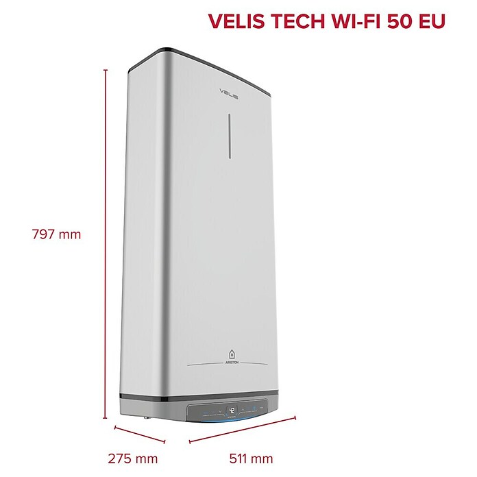 Ariston Grelnik vode VELIS TECH WI-FI 50  (50 l, 1,5 kW) | Grelniki vode | Sanitarna inštalacija | Kopalnica in sanitarije | Izdelki | BAUHAUS