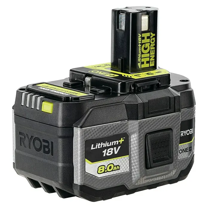 Ryobi ONE+ Batería - 18 V, 8 Ah, Iones de litio - Batería Ryobi ONE+ 18V Lithium+ 8.0Ah High Energy, ideal para herramientas eléctricas. Potencia fiable para proyectos exigentes.