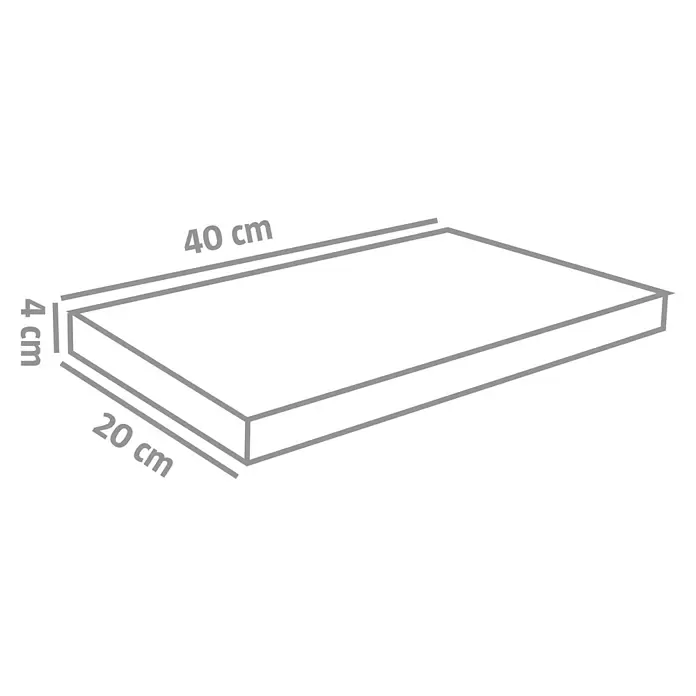 EHL Terrassenplatte Olinda - 40 x 20 x 4 cm, Muschelkalk, Beton - Weißes rechteckiges Brett, 40 cm lang, 20 cm breit, 4 cm dick.