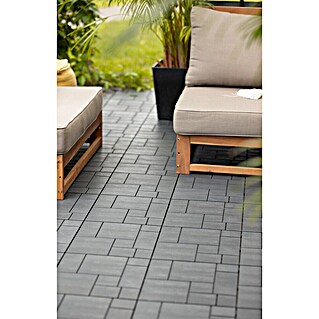 Klickfliese Mosaik (Kunststoff, 30 x 30 x 1,5 cm, Stahlgrau, 6 Stk.)
