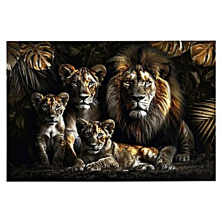 Reinders Glasbild Lion Family (Lion Family, B x H: 78 x 116 cm)