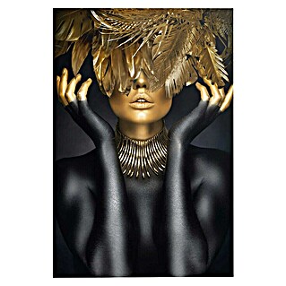 Reinders Glasbild Golden Feathers (Golden Feathers, B x H: 78 x 116 cm)